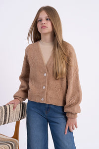 MOLLY BRACKEN PUFF SLEEVE WAIST COAT SWEATER