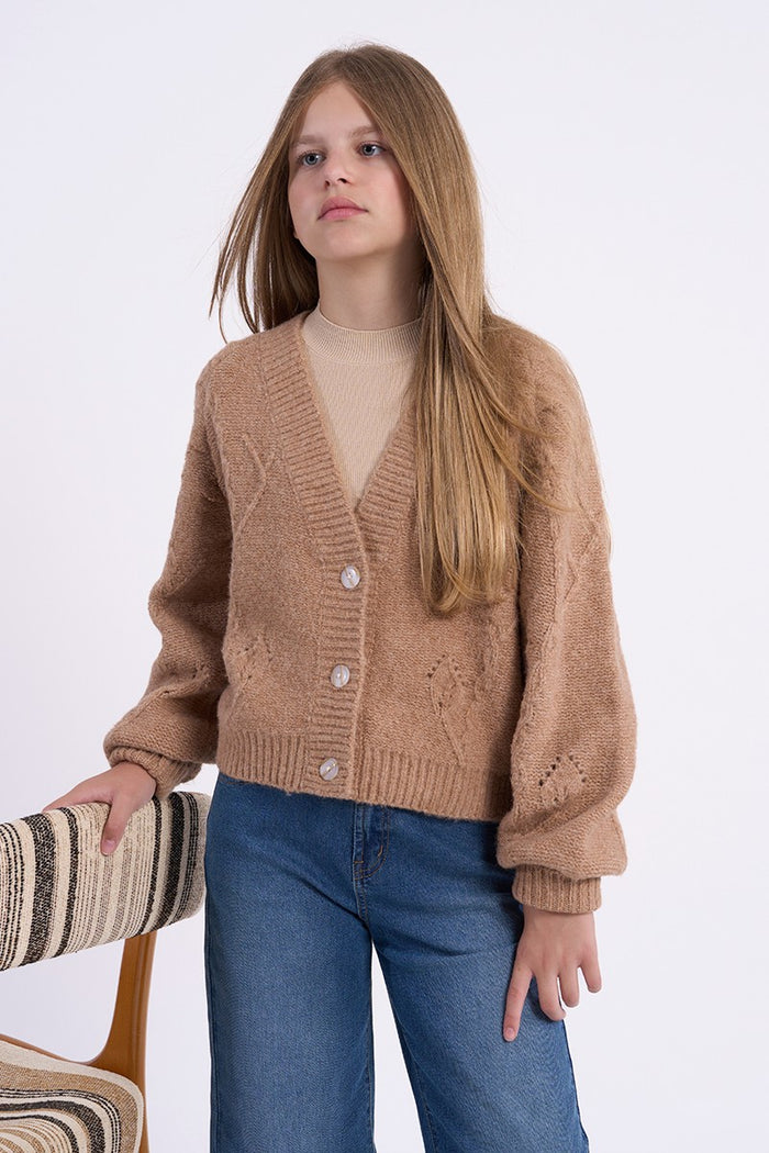 MOLLY BRACKEN PUFF SLEEVE WAIST COAT SWEATER