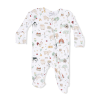 CUTE FARM ANIMALS UNI 2 WAY ZIPPER FOOTIE