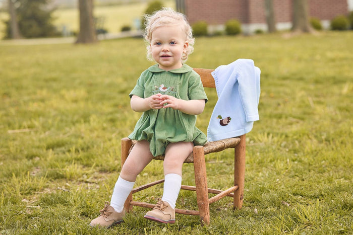 LITTLE ENGLISH CHEST SMOCKED BUBBLE MALLARD