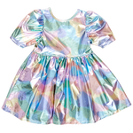 PINK CHICKEN LAME LAURIE DRESS COTTON CANDY