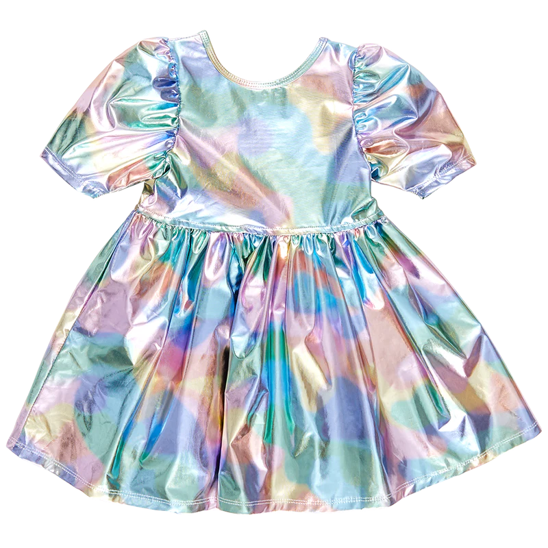 PINK CHICKEN LAME LAURIE DRESS COTTON CANDY