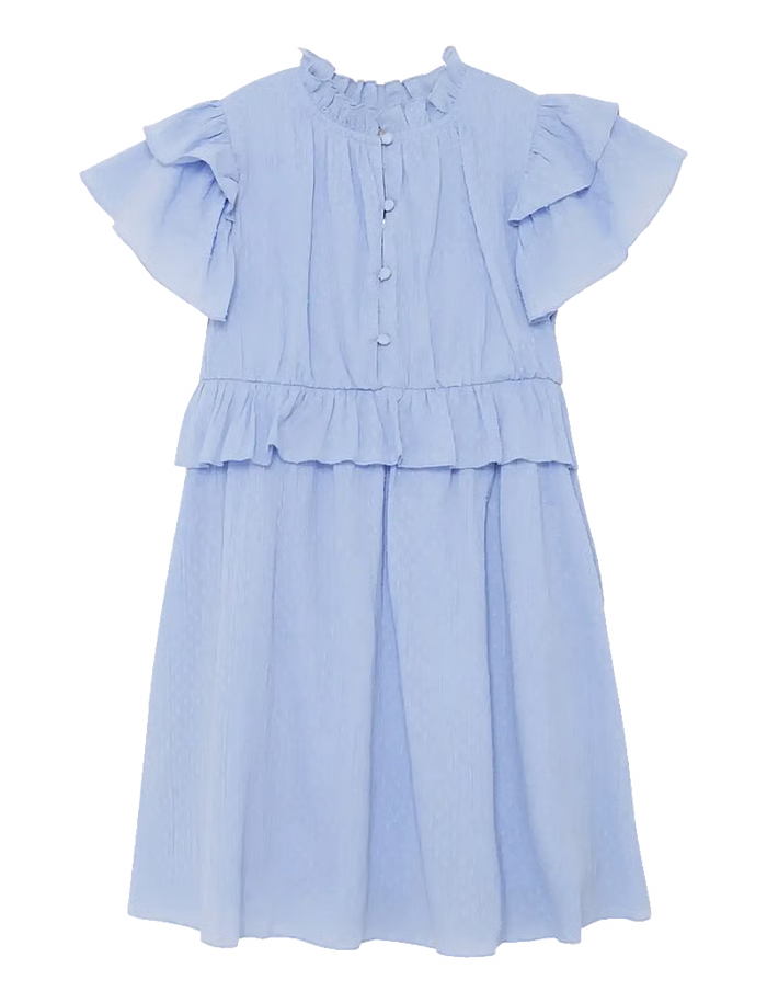 DOBBY DRESS BLUE LUSTRE