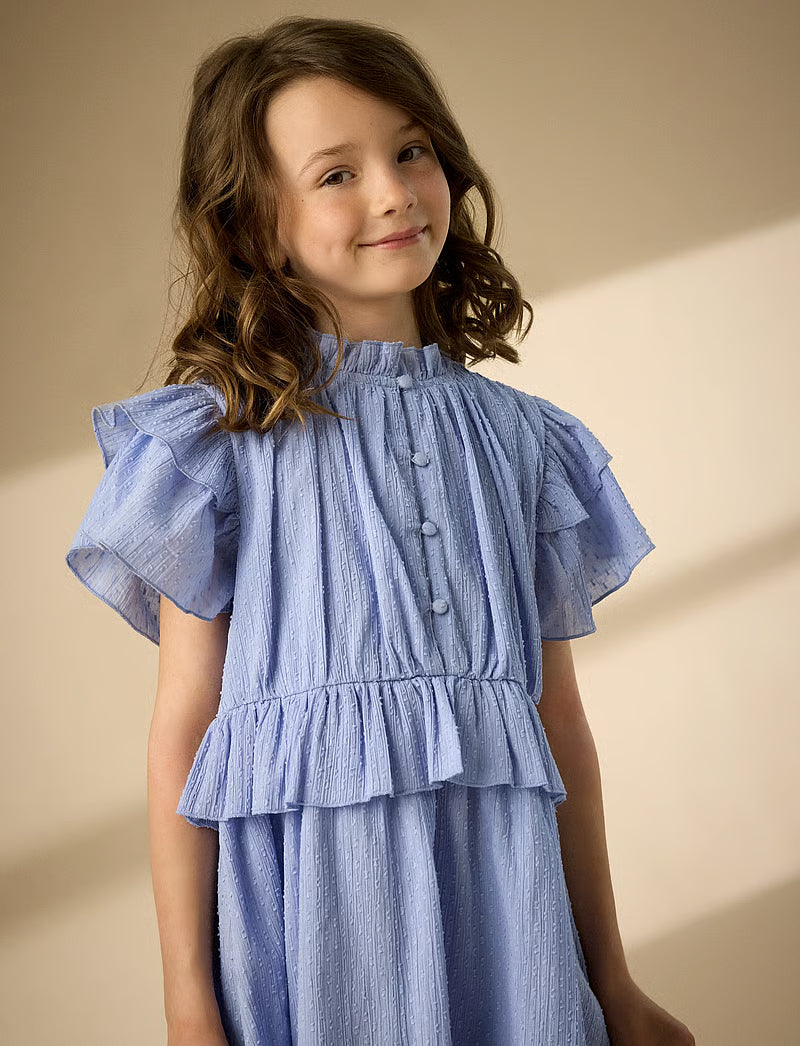 DOBBY DRESS BLUE LUSTRE