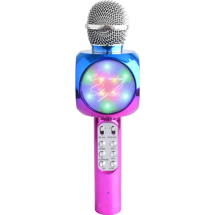 SING ALONG METALLIC KARAOKE BLUETOOTH MICROPHONE WITH LED LIGHTS