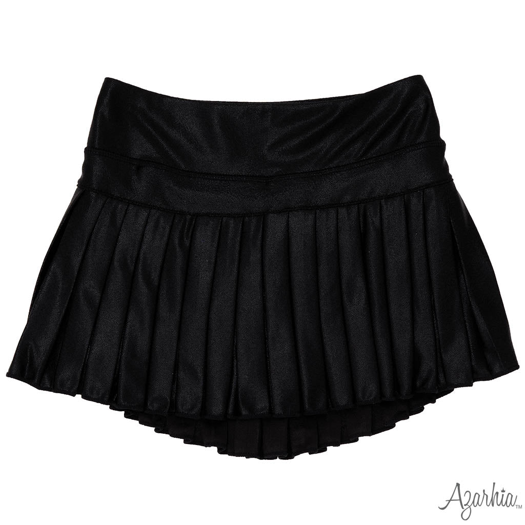 Mini Pleated Skort in Black Shimmer