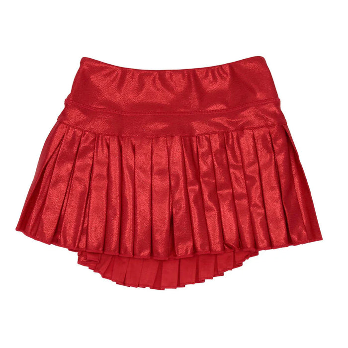 Mini Pleated Skort in Red Shimmer