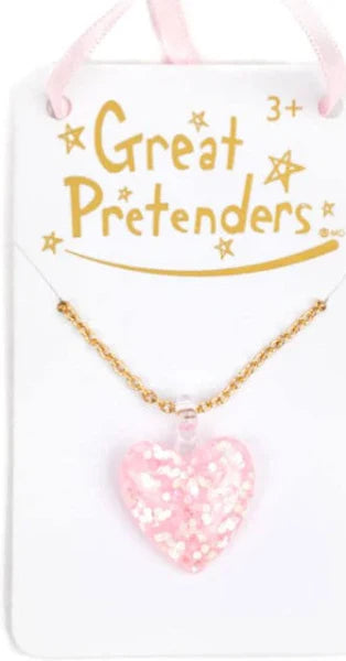 GREAT PRETENDERS BOUTIQUE GLITTER HEART NECKLACE