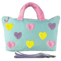 Hearts Color Block Overnight Bag