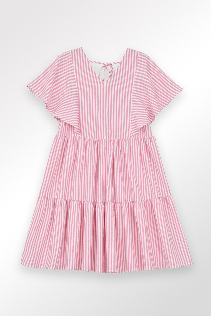 MOLLY BRACKEN PINSTRIPED BABYDOLL DRESS