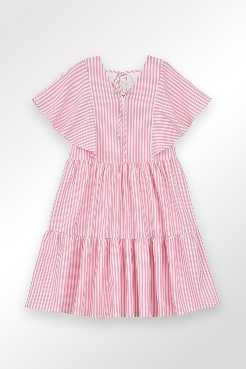 MOLLY BRACKEN PINSTRIPED BABYDOLL DRESS