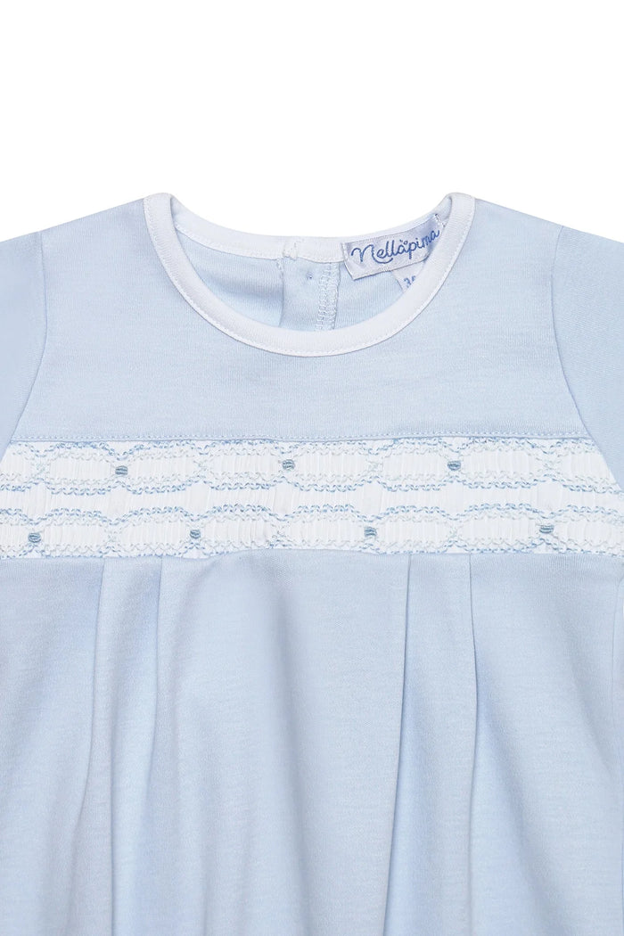 Nellapima Signature Smocked Boys Gown Blue