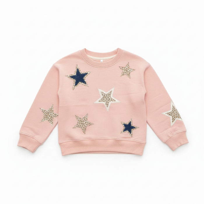 Star Appliqué Sweatshirt - White Sleeve Star