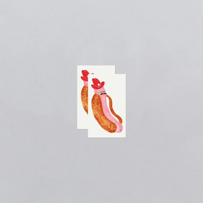 TATTLY COWBOY HOTDOG TATTOO PAIR