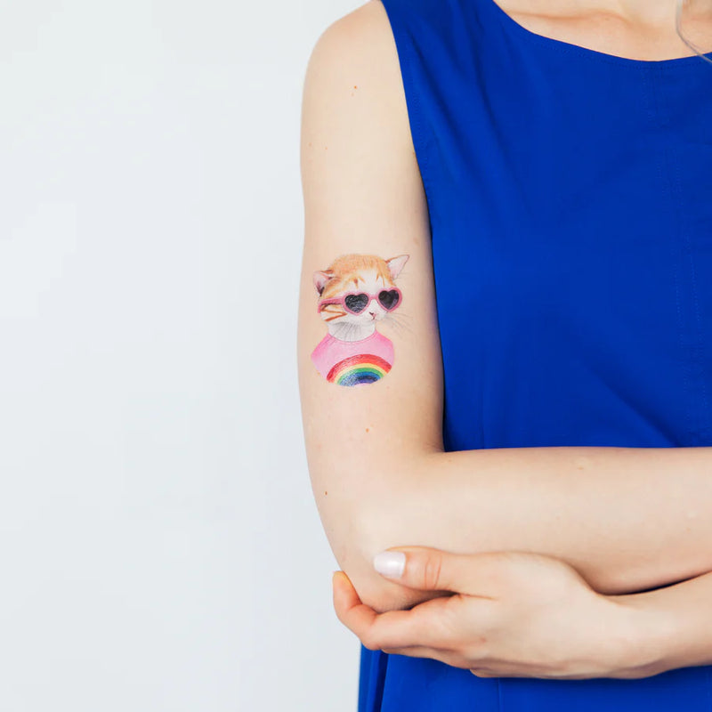 TATTLY RAINBOW KITTEN TATTOO PAIR