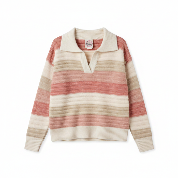 Textured Stripe Sweater Flat Lay