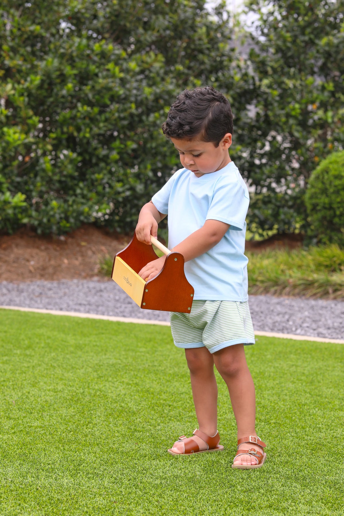 THOMAS SHORT SET GREEN STRIPE/LIGHT BLUE STRIPE