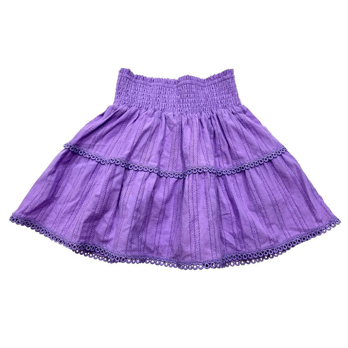 LITTLE OLIN LAVENDER SMOCKED WAISTBAND SKIRT