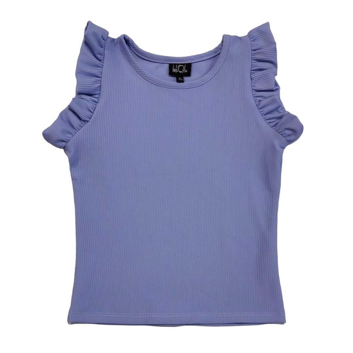 LITTLE OLIN LAVENDER RUFFLE SLEEVE TOP