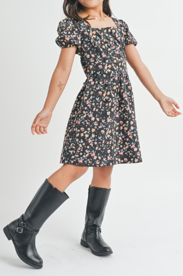 SADIE & SAGE TWEEN PLANTLOVER PUFF MINI DRESS