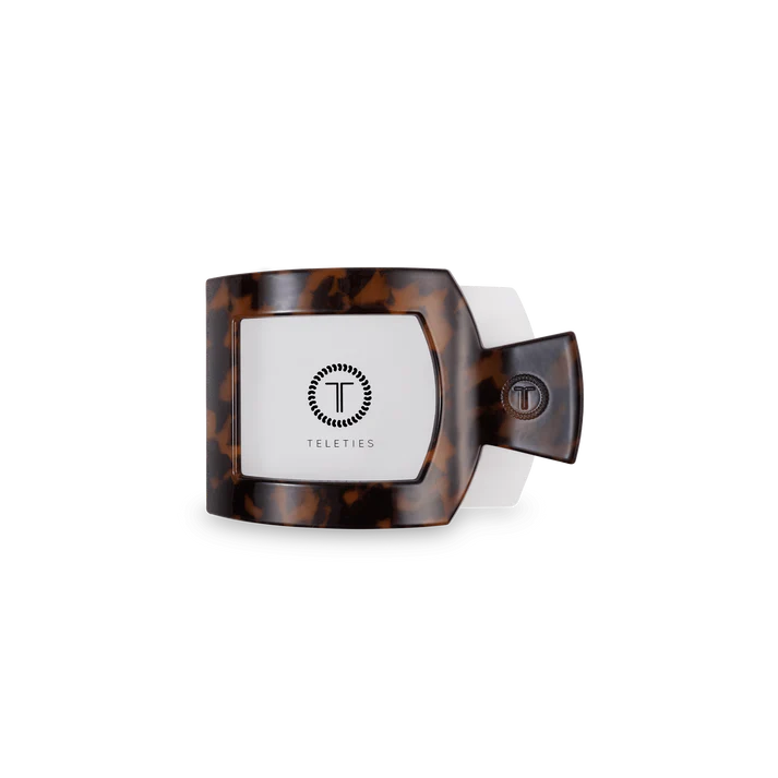 TELETIES TORTOISE SMALL FLAT SQUARE CLIP