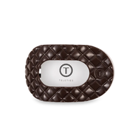 TELETIES TRULY TAUPE QUILTED MEDIUM FLAT ROUND HAIRCLIP
