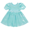 PINK CHICKEN LAME LAURIE DRESS TURQUOISE