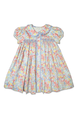 SMOCKED PLACKETT DRESS CHURCHILL FLORAL