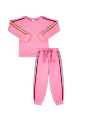 SET ATHLEISURE SAVANNAH JOGGER SET TAFFY PINK