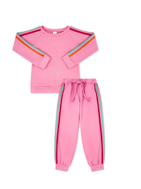 SET ATHLEISURE SAVANNAH JOGGER SET TAFFY PINK