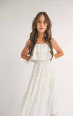 SADIE & SAGE TWEEN MAIN SQUEEZE RUFFLE TIER DRESS