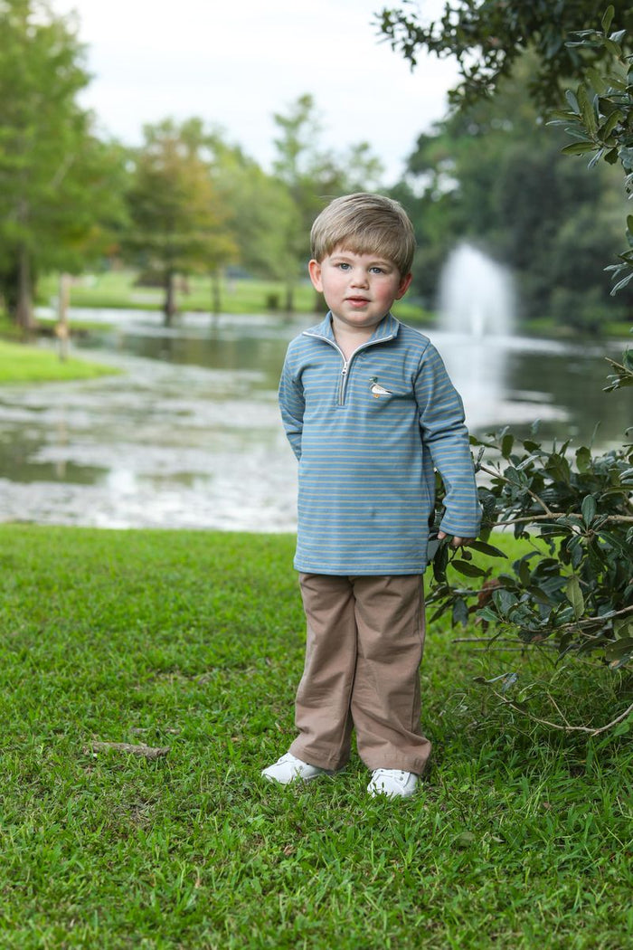 TROTTER STREET MALLARD EMBROIDERY 1/4 ZIP PULLOVER