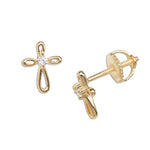 CHERISHED MOMENTS 14K GOLD PLATED INFINITY CROSS EARRING