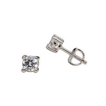 CHERISHED MOMENTS STERLING SILVER CLEAR CZ STUD EARRINGS