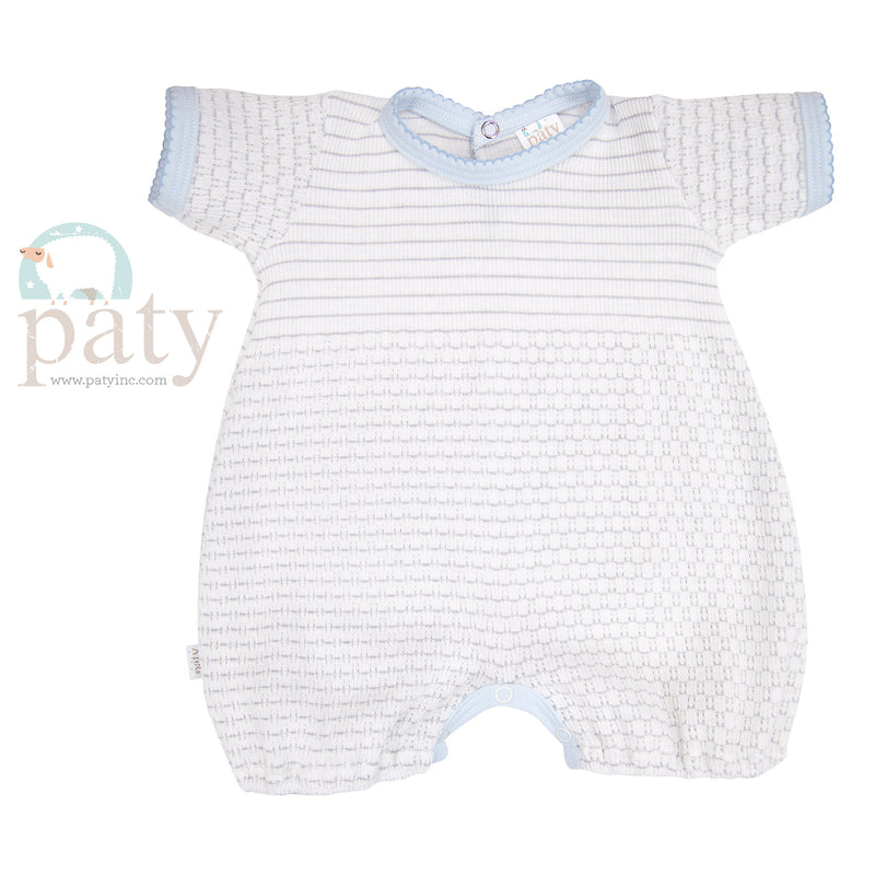 PATY GREY STRIPE BUBBLE WITH BLUE TRIM