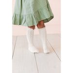 LITTLE STOCKING COMPANY WHITE FANCY LACE TOP KNEE HIGH SOCKS