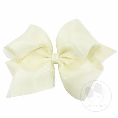 WEE ONES OVERLAY ANTIQUE WHITE BOW ANW LE