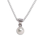 CHERISHED MOMENTS STERLING SILVER PEARL PENDANT NECKLACE
