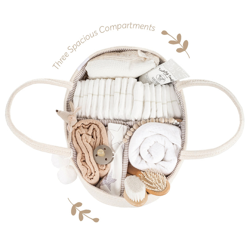 FEPHAS COTTON ROPE DIAPER CADDY BEIGE