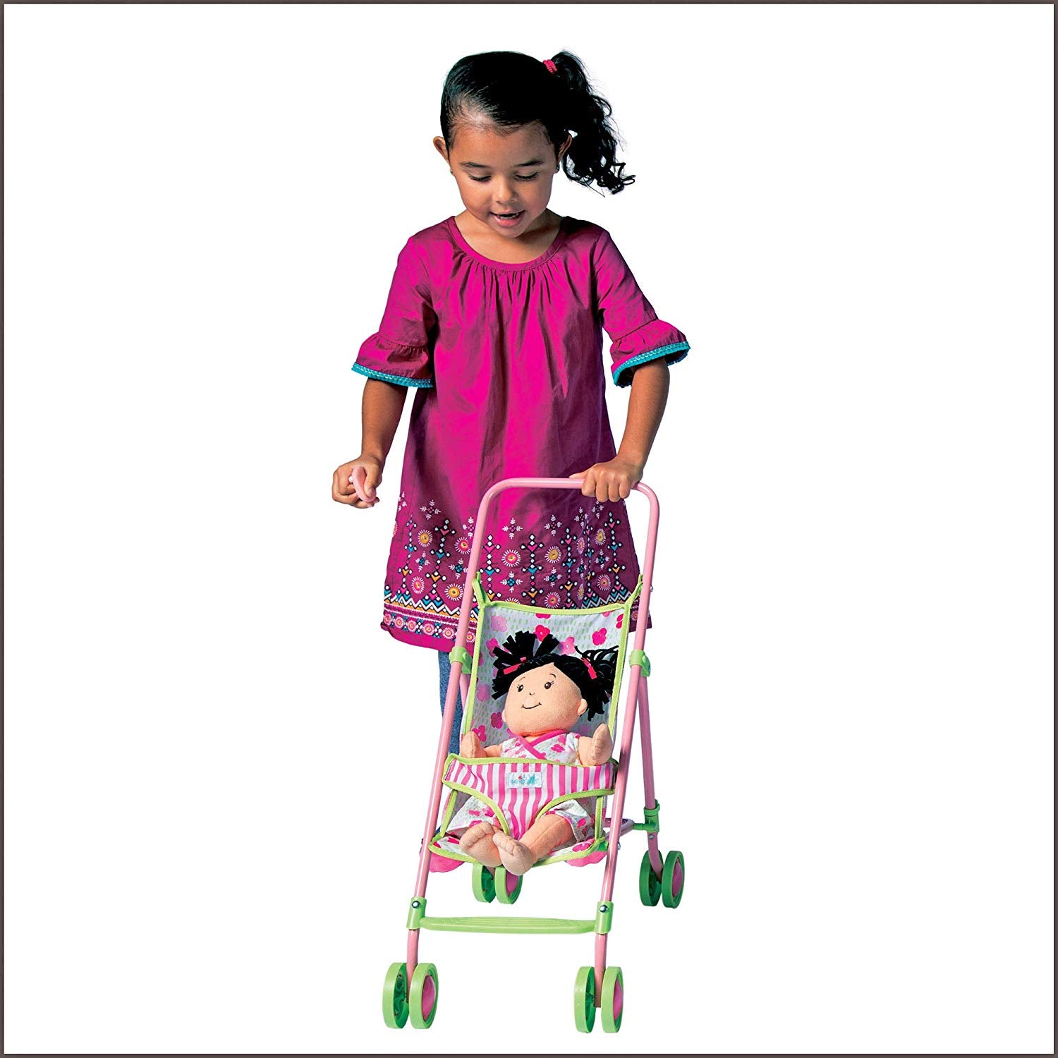 Nurturing Baby Doll, Baby Stella Blissful Blooms High Chair By Manhattan Toy