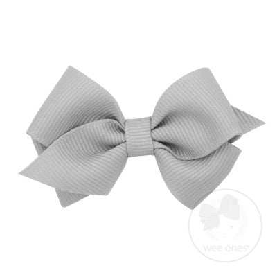 WEE ONES GROSGRAIN SHELL GRAY BOW SGR