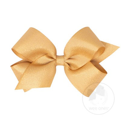 WEE ONES GROSGRAIN GOLD BOW GLD