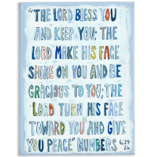 CHELSEA MCSHANE NUMBERS 6:24-26 ON CANVAS 18X24 BLUE