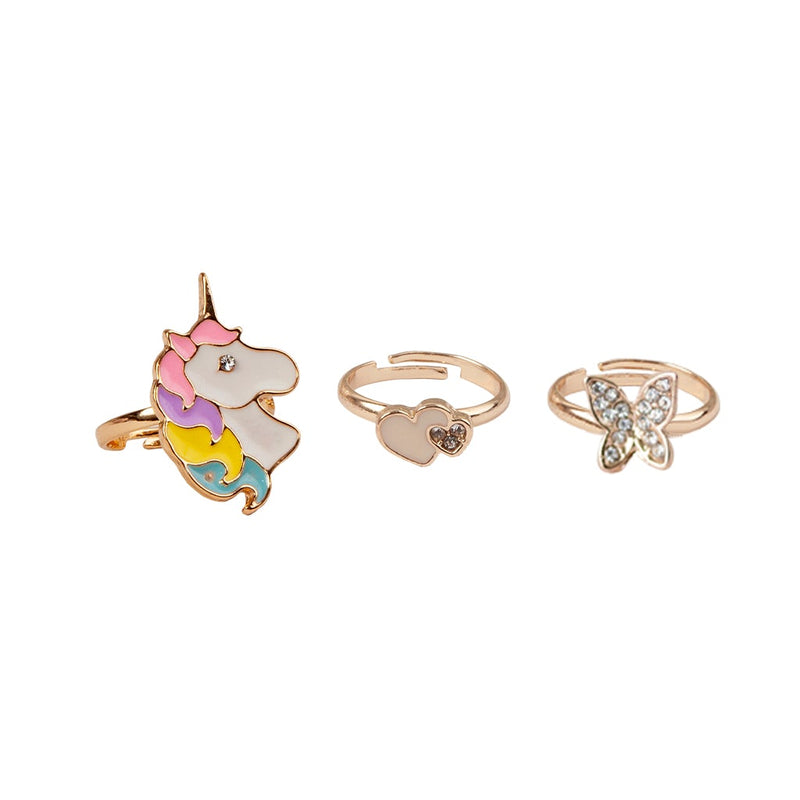 GREAT PRETENDERS BOUTIQUE BUTTERFLY & UNICORN RING SET