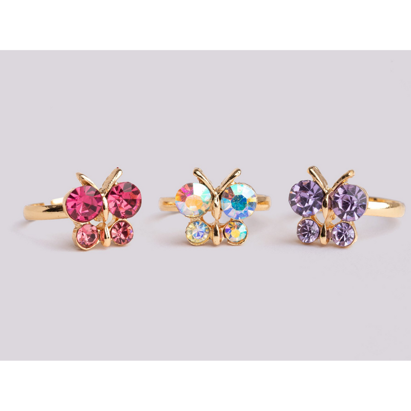 GREAT PRETENDERS BOUTIQUE BUTTERFLY GEM RING SET