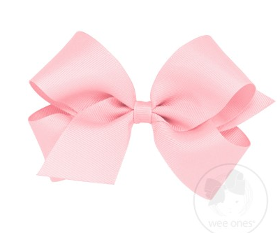 WEE ONES GROSGRAIN LIGHT PINK BOW LPK