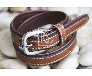 BEYOND CREATIONS-BOY'S DOUBLE LEATHER BELT BROWN/LIGHT BROWN