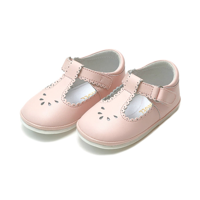 LAMOUR DOTTIE SCALLOPED BABY T-STRAP MARY JANE PINK