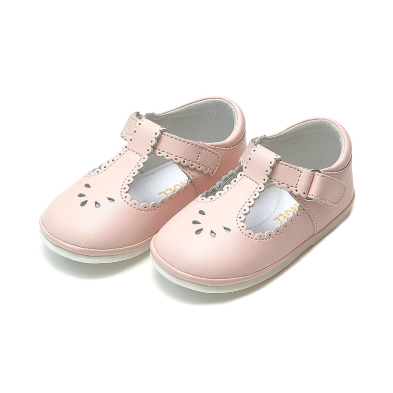 LAMOUR DOTTIE SCALLOPED BABY T-STRAP MARY JANE PINK