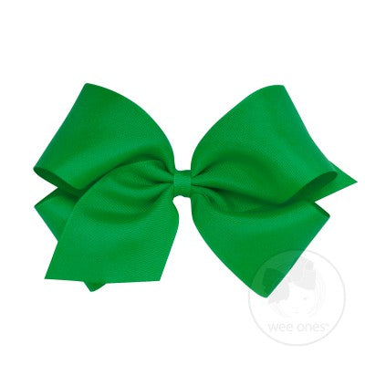 WEE ONES GROSGRAIN GREEN BOW GRN